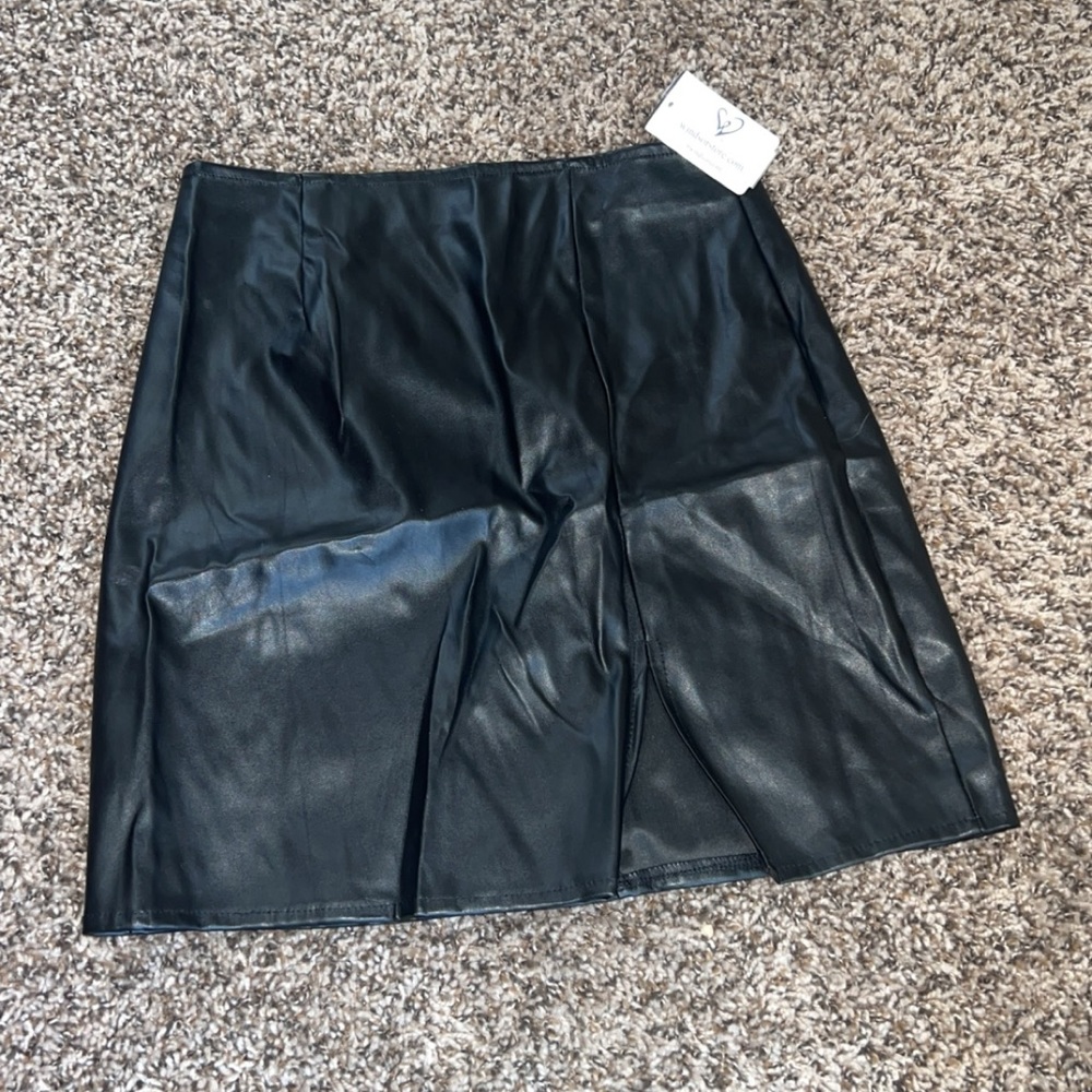 Black pleather skirt